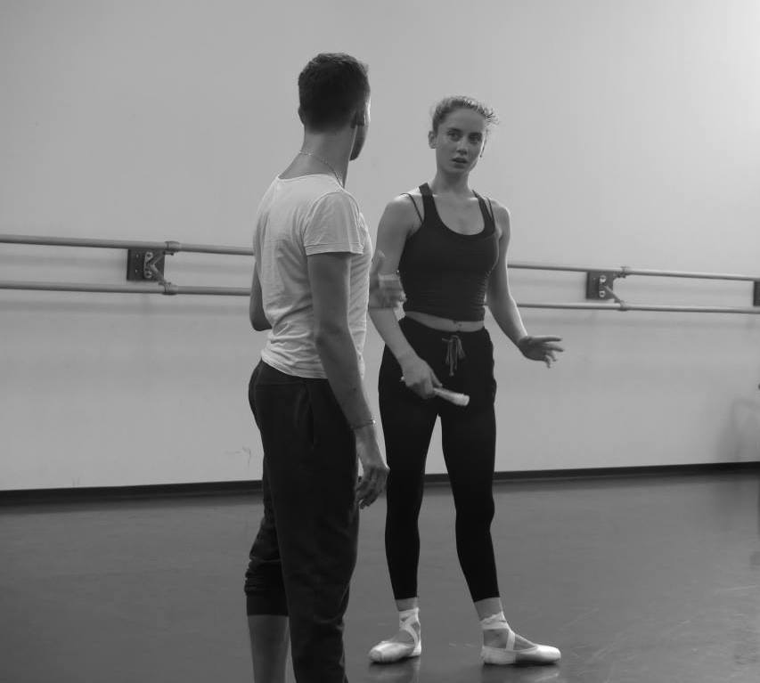 Medhi Angot coaching young ballet dancer wearing points